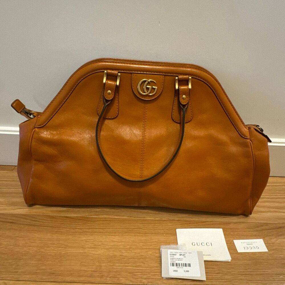 Gucci ReBelle Orange Leather Satchel Bag - Picture 5 of 14